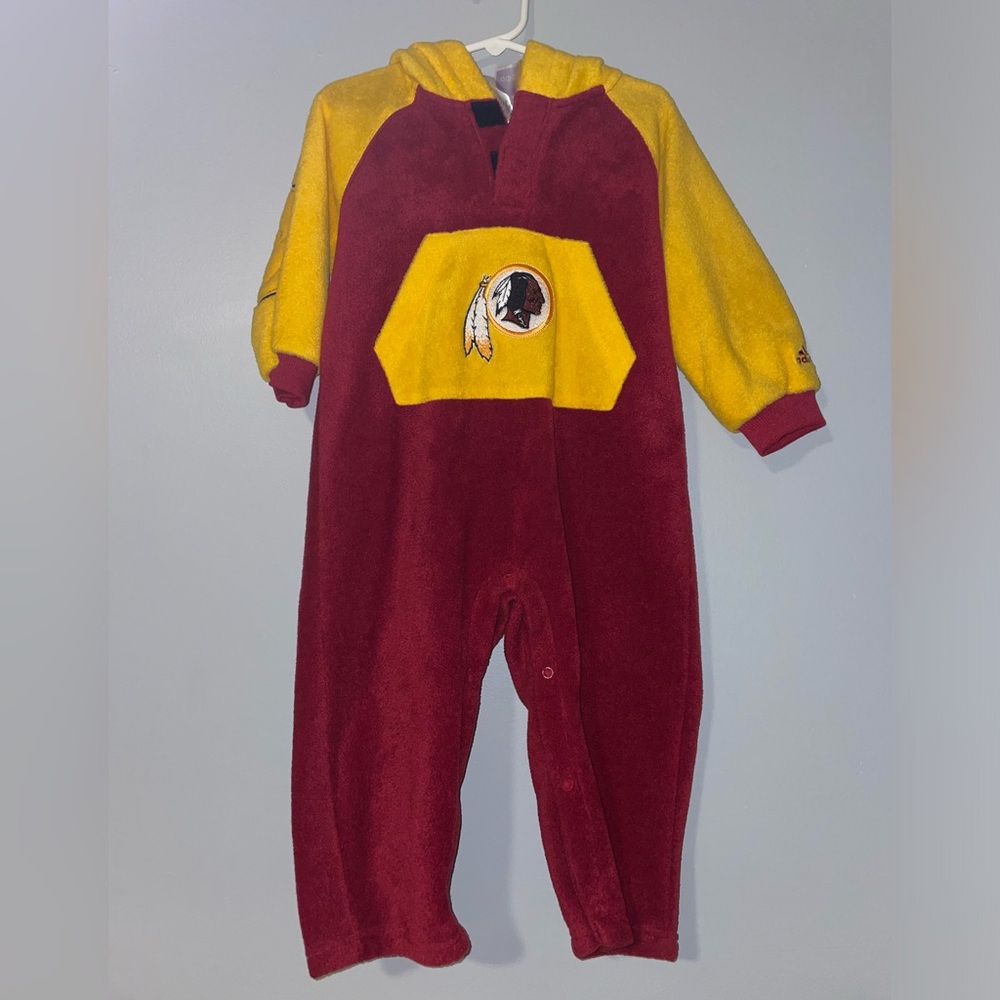 🪶Kids Adidas Washington Redskins Burgundy and Yellow One Piece Fleece